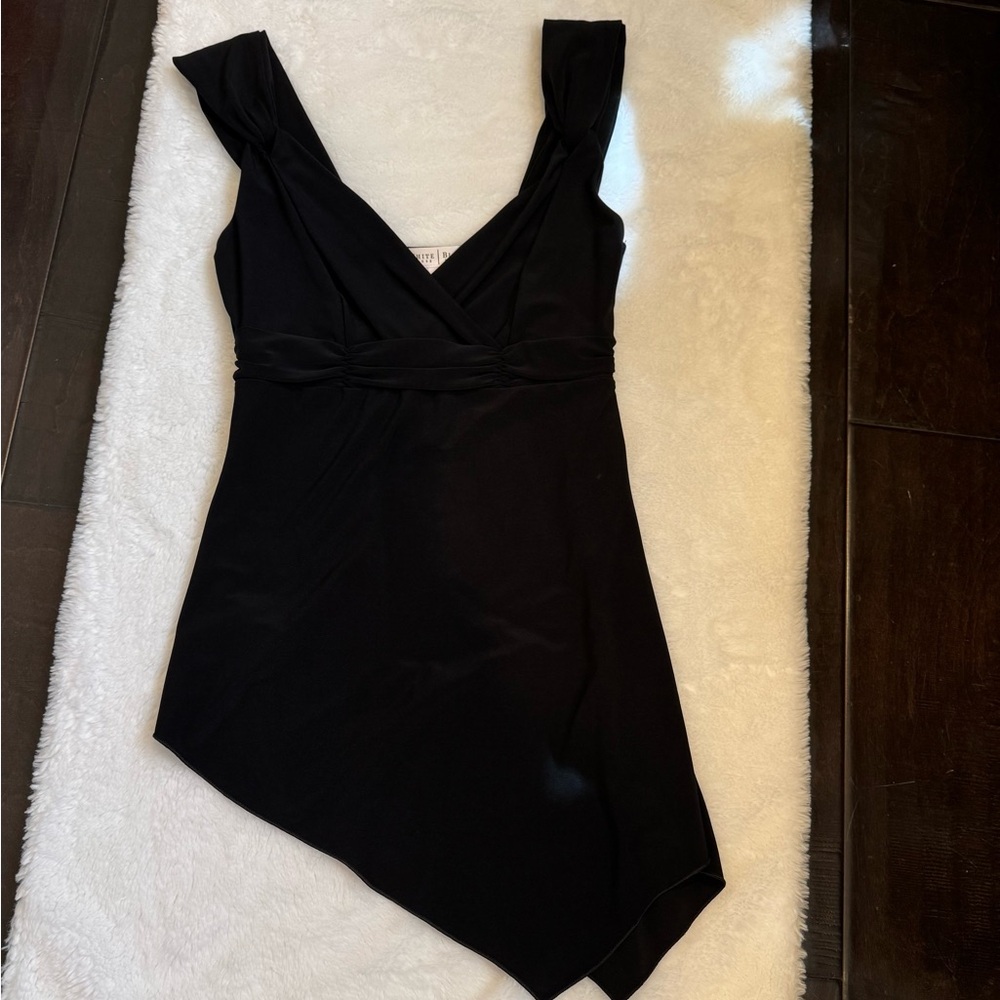 White House Black Market Asymmetrical Black Top Size XS
